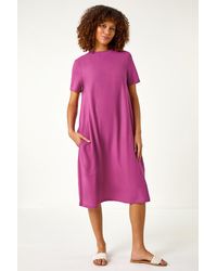 Roman - Plain Stretch T-Shirt Dress - Lyst