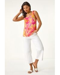Roman - Abstract Print V-Neck Cami Top - Lyst