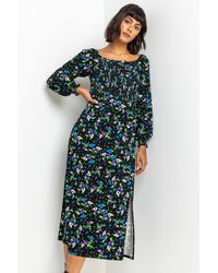 Roman - Square Neck Floral Maxi Dress - Lyst