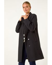 Roman - Tailored Funnel Neck Pocket Detail Coat - Lyst