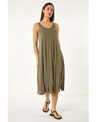 Roman - Strappy Jersey Midi Dress - Lyst