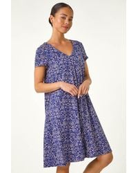 Roman Petite - Stretch V-Neck Swing Pocket Dress - Lyst