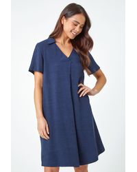 Roman Petite - Linen Blend Pocket Tunic Dress - Lyst