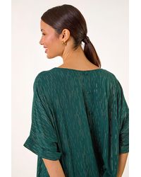 Roman - Foil Print Button Detail Oversized Tee - Lyst
