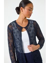 Roman Petite - Pointelle Knit Cardigan - Lyst