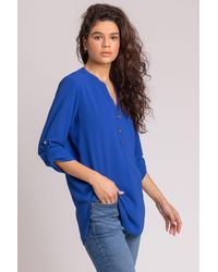 Roman - Longline Heart Button Detail Blouse - Lyst