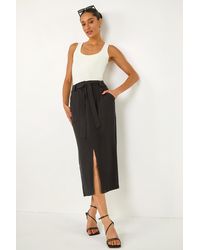 D.u.s.k - Belted A-Line Midi Skirt - Lyst