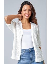 Roman - Stitch Detail Knit Cardigan - Lyst