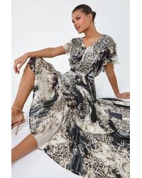 Lilly-and-Hope - Animal Shimmer Tiered Maxi Dress - Lyst