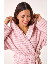 Roman - Pinstripe Honeycomb Hooded Dressing Gown - Lyst