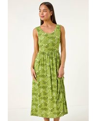 Roman Petite - Ditsy Floral Gathered Dress - Lyst