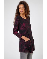 Roman - Swirl Print Pocket Tunic Top - Lyst