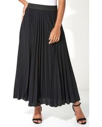 Roman - Pleated Elastic Waist Maxi Skirt - Lyst