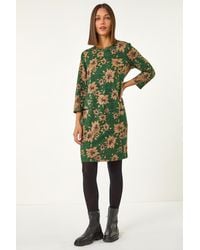 Roman - Floral Pocket Trim Stretch Shift Dress - Lyst