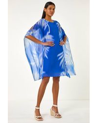 Roman - Watercolour Fern Chiffon Dress - Lyst
