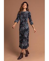 Roman - Floral Keyhole Detail Fit & Flare Dress - Lyst
