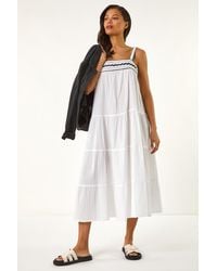 Roman - Ric Rac Trim Midi Dress - Lyst