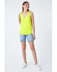Roman - Tie Detail Strap V-Neck Cami Top - Lyst