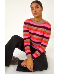 Roman - Stripe Soft Knit Jumper - Lyst