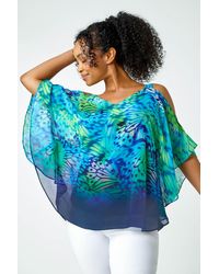 Roman - Petite Butterfly Cold Shoulder Top - Lyst