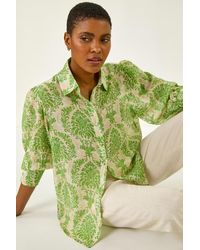 Roman - Floral Print Collared Shirt - Lyst