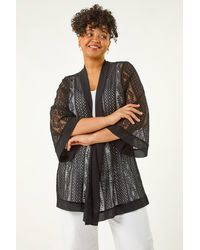 Roman Curve - Crochet Knit Cardigan - Lyst