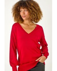 Roman - V-Neck Boyfriend Hotfix Jumper - Lyst