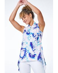Roman Petite - Geo Print Twist Neck Top - Lyst