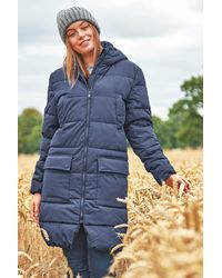Roman Originals Longline Zip-through Padded Coat - Blue