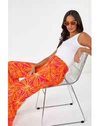 D.u.s.k - Palm Print Wide Leg Trouser - Lyst