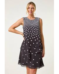 Roman Petite - Spot Layered Tier Dress - Lyst