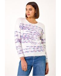 Roman - Space Dye Fluffy Knit Jumper - Lyst