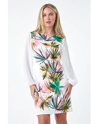 Roman - Originals Petite Tropical Pleat Sleeve Shift Dress - Lyst
