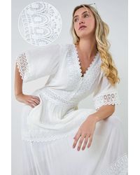 Roman - Dusk Fashion Tiered Lace Detail Maxi Dress - Lyst