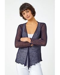 Roman - Textured Pointelle Detail Shrug - Lyst