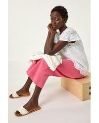 Roman - Broderie Short Sleeve Top - Lyst