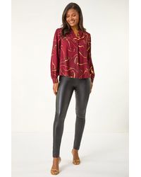 Roman - Metallic Marble Print Woven Top - Lyst
