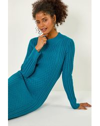 D.u.s.k - Cable Knit Midi Jumper Dress - Lyst