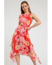 Roman Petite - Floral Chiffon Frill Detail Dress - Lyst