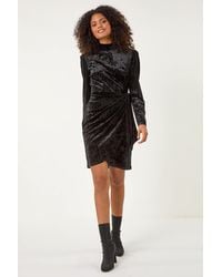 D.u.s.k - Velvet High Neck Stud Bodycon Dress - Lyst