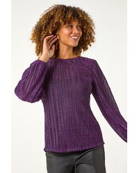 Roman - Shimmer Plisse Pleated Blouse - Lyst