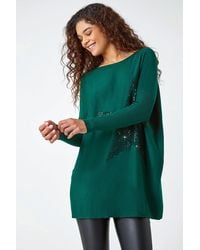 Roman - Embellished Star Print Longline Jumper - Lyst