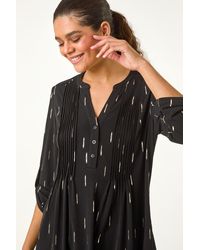 Roman - Dash Foil Print Pintuck Shirt - Lyst