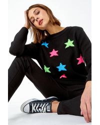 Roman - Star Print Knitted Stretch Jumper - Lyst