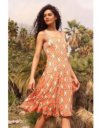 Roman - Sleeveless Geometric Print Swing Dress - Lyst