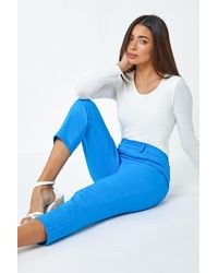 Roman - Denim Elastic Waist Stretch Cropped Jegging - Lyst