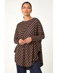 Roman - Contrast Stripe Stretch Jersey Top - Lyst