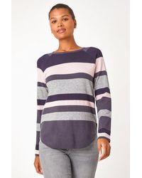 Roman - Colour Block Ribbed Jumper - Lyst
