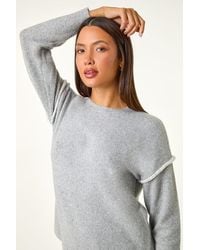 Roman - Contrast Stitch Knit Jumper - Lyst