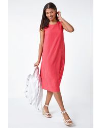 Roman - Textured Sleeveless Midi Dress - Lyst